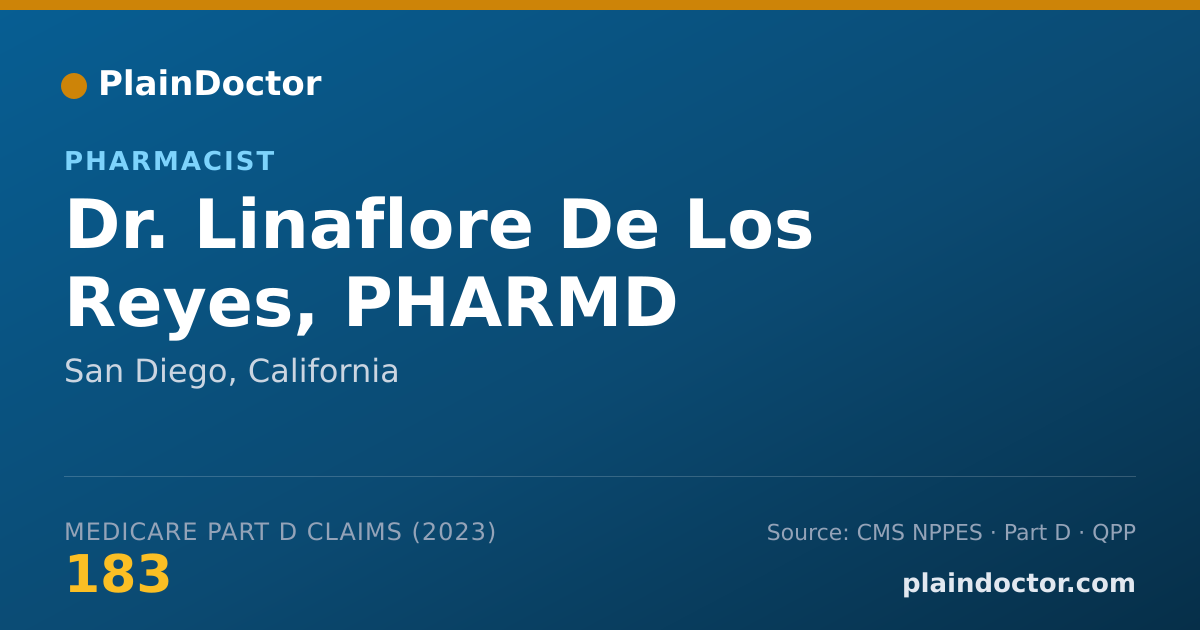 Shareable card for Linaflore De Los Reyes, PHARMD - Pharmacist, San Diego, CA