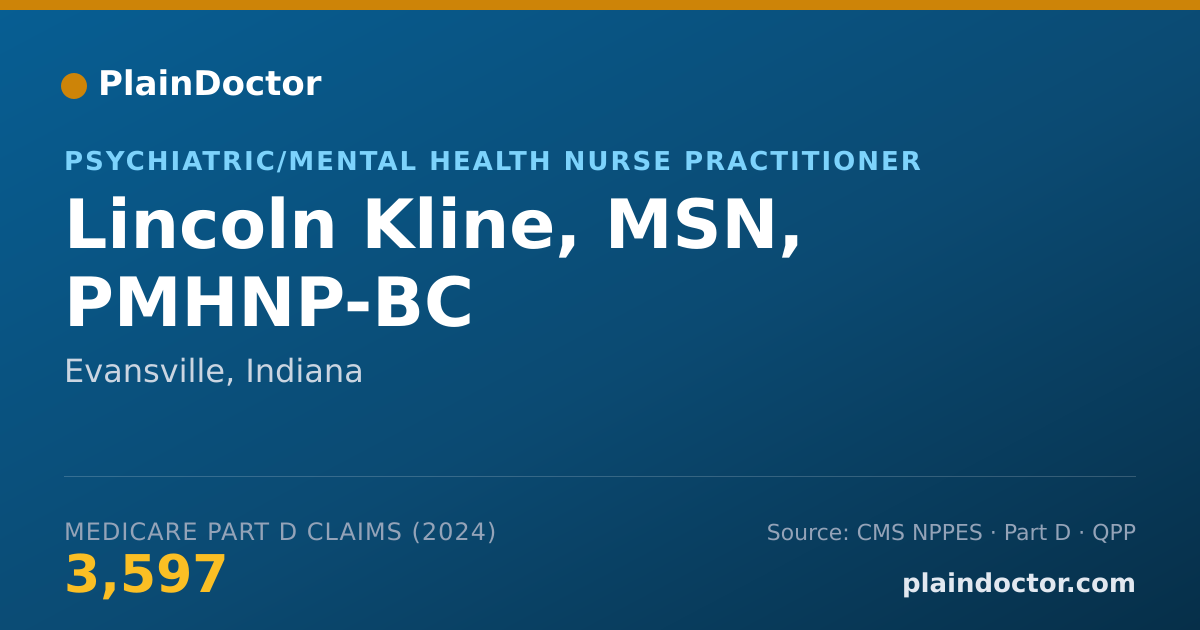 Shareable card for Lincoln Kline, MSN, PMHNP-BC - Psychiatric/Mental Health Nurse Practitioner, Evansville, IN