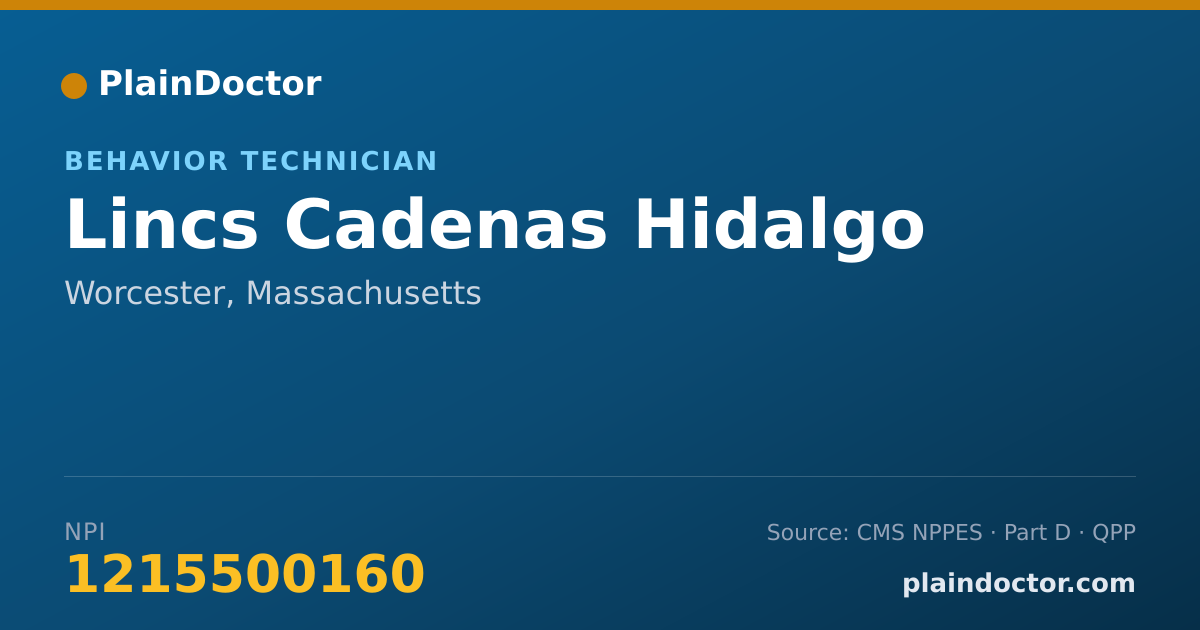 Shareable card for Lincs Cadenas Hidalgo - Behavior Technician, Worcester, MA