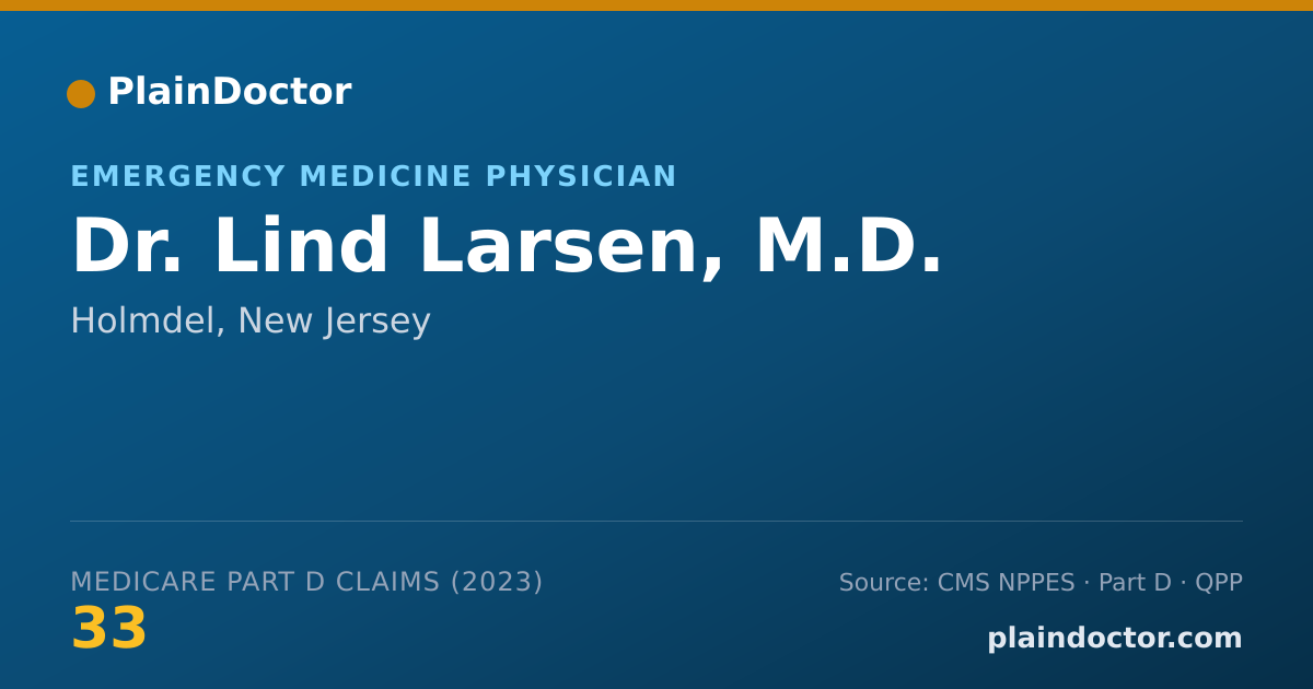 Shareable card for Lind Larsen, M.D. - Emergency Medicine Physician, Holmdel, NJ
