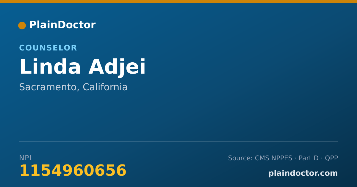 Shareable card for Linda Adjei - Counselor, Sacramento, CA
