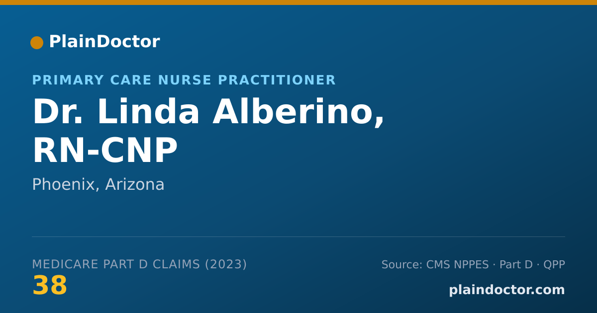 Shareable card for Linda Alberino, RN-CNP - Primary Care Nurse Practitioner, Phoenix, AZ