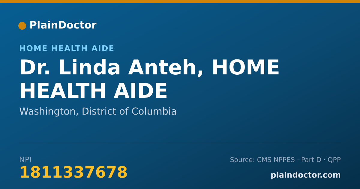 Shareable card for Linda Anteh, HOME HEALTH AIDE - Home Health Aide, Washington, DC