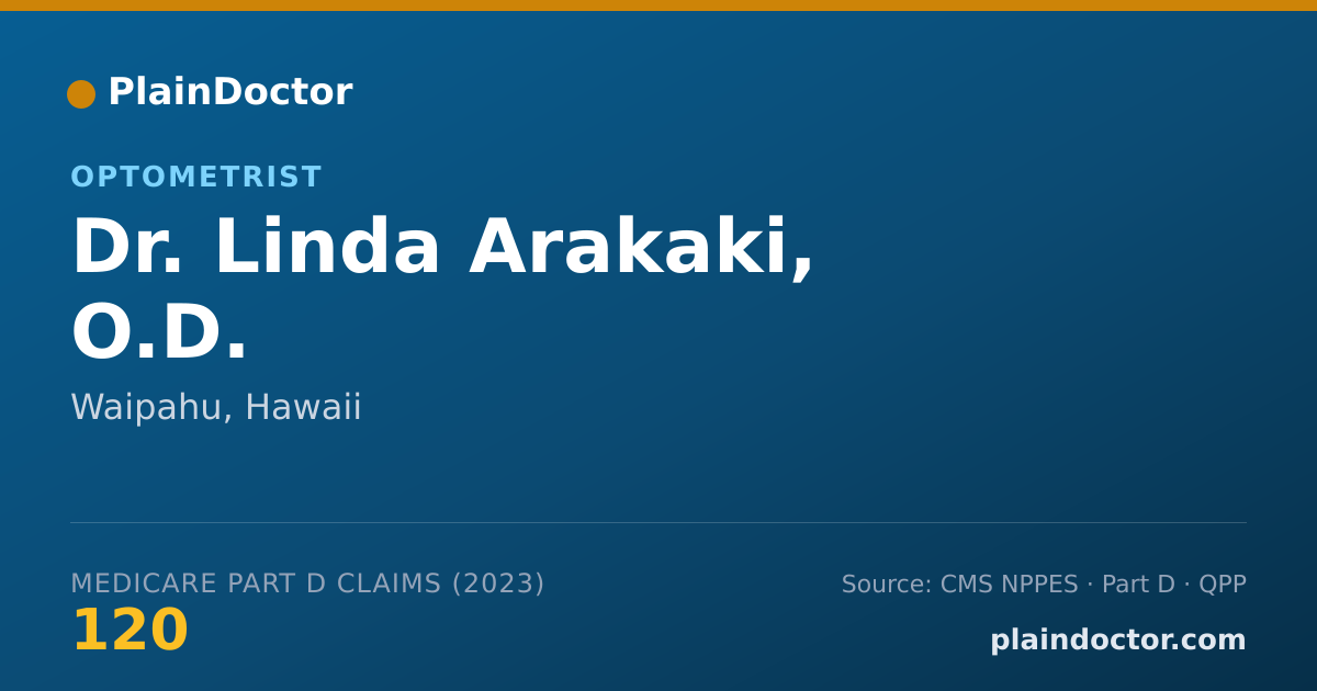 Shareable card for Linda Arakaki, O.D. - Optometrist, Waipahu, HI