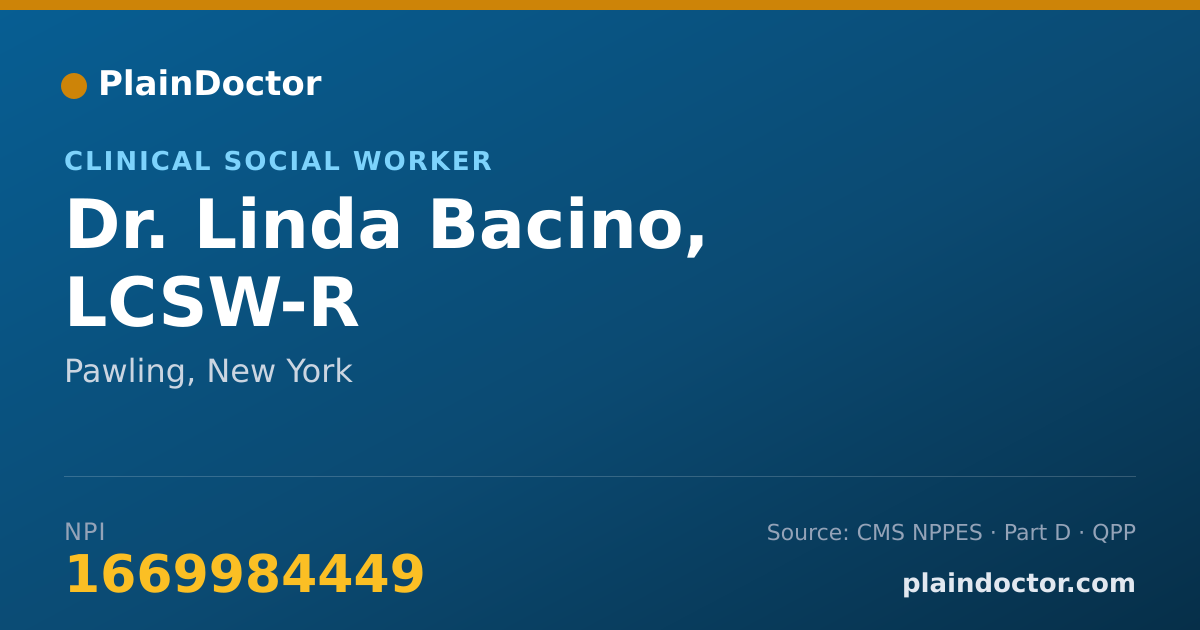 Shareable card for Linda Bacino, LCSW-R - Clinical Social Worker, Pawling, NY