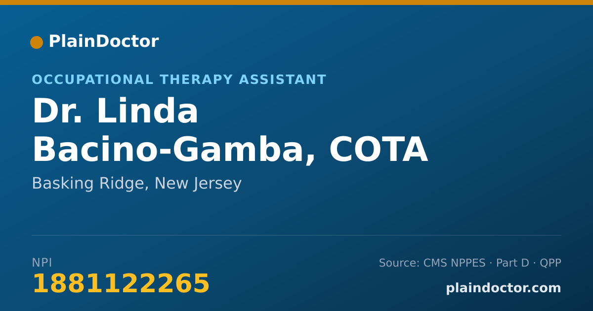 Shareable card for Linda Bacino-Gamba, COTA - Occupational Therapy Assistant, Basking Ridge, NJ