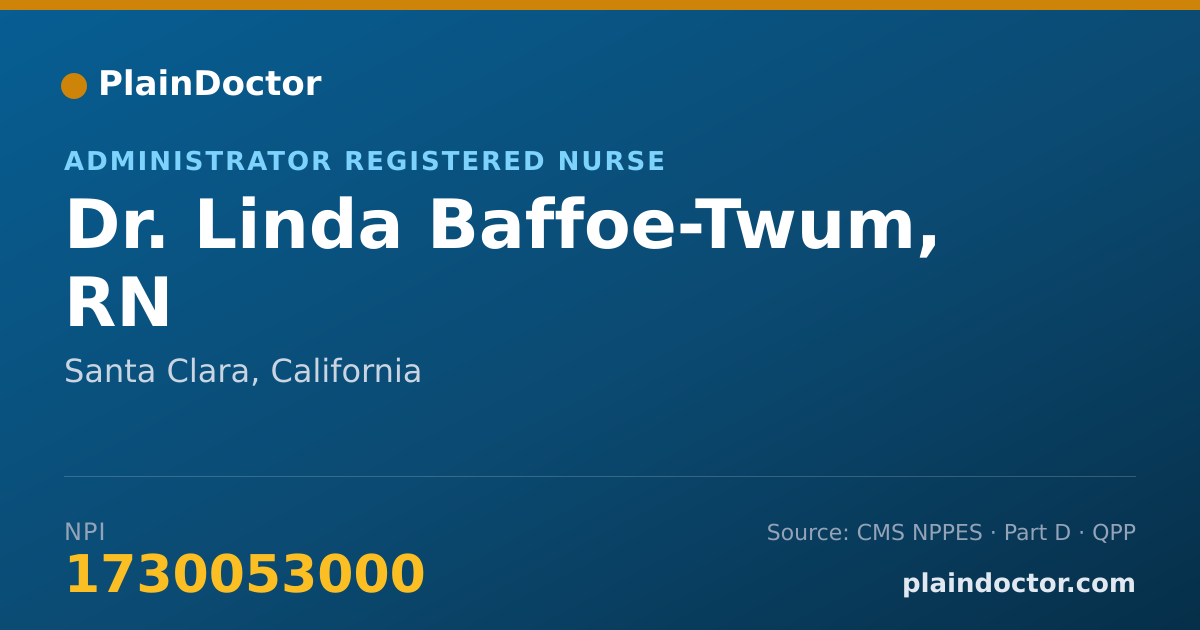 Shareable card for Linda Baffoe-Twum, RN - Administrator Registered Nurse, Santa Clara, CA