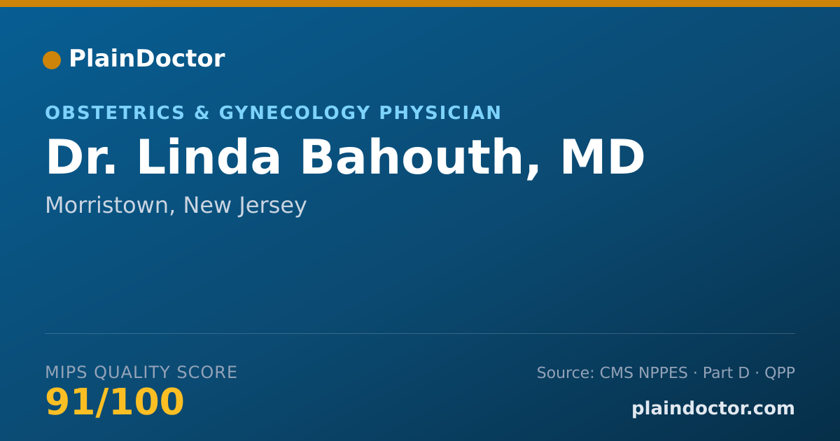 Shareable card for Linda Bahouth, MD - Obstetrics & Gynecology Physician, Morristown, NJ