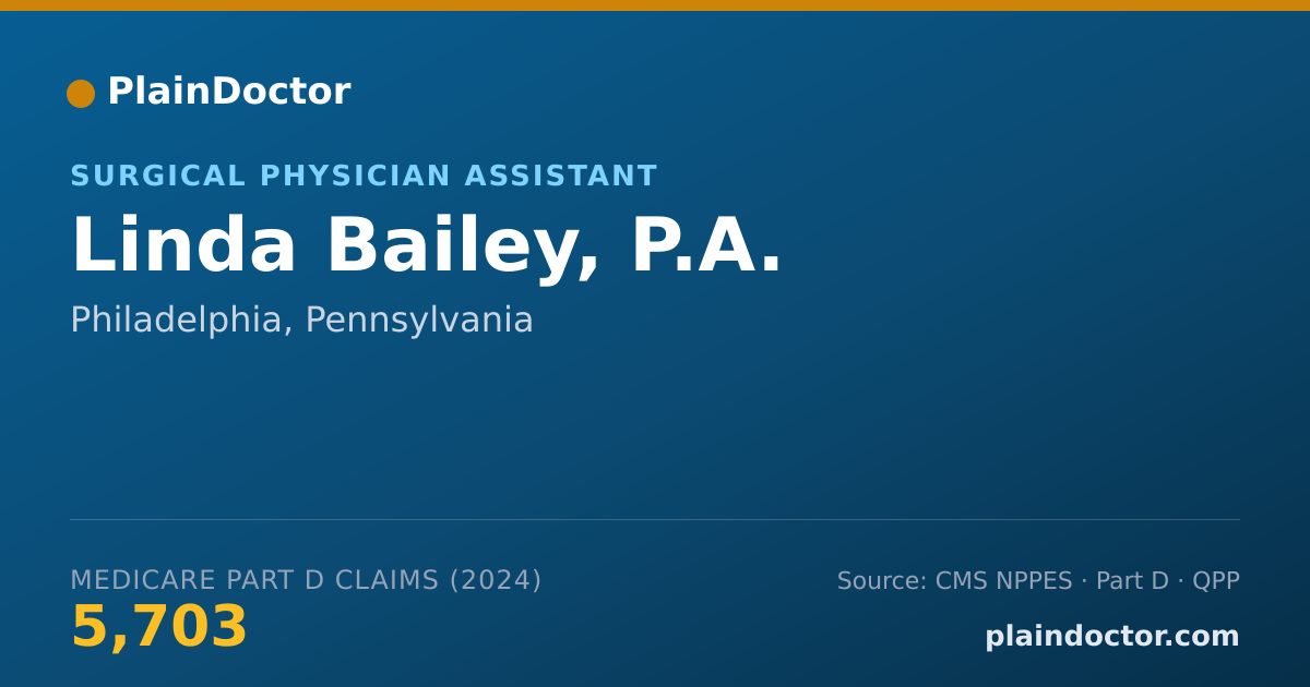 Shareable card for Linda Bailey, P.A. - Surgical Physician Assistant, Philadelphia, PA