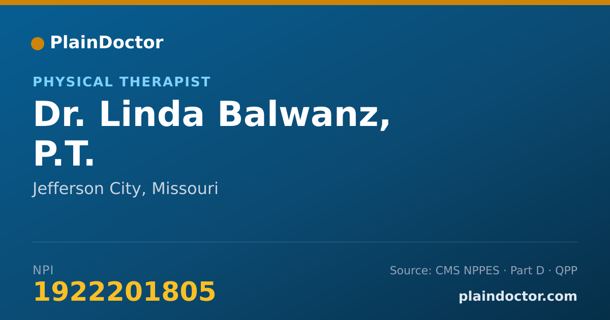Shareable card for Linda Balwanz, P.T. - Physical Therapist, Jefferson City, MO