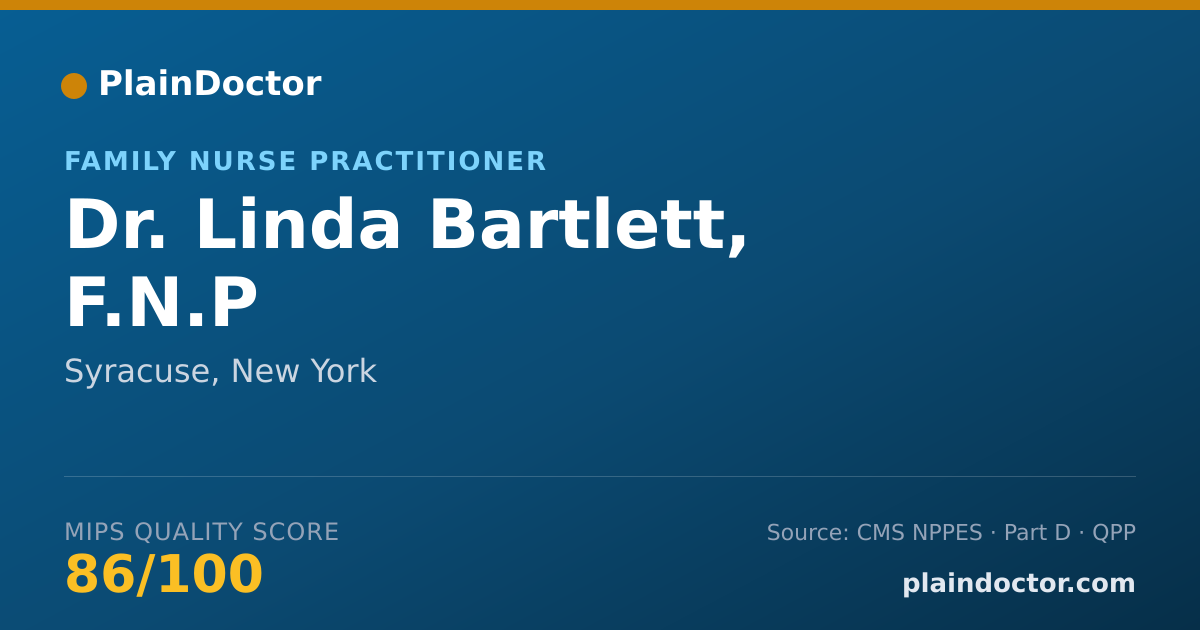 Shareable card for Linda Bartlett, F.N.P - Family Nurse Practitioner, Syracuse, NY