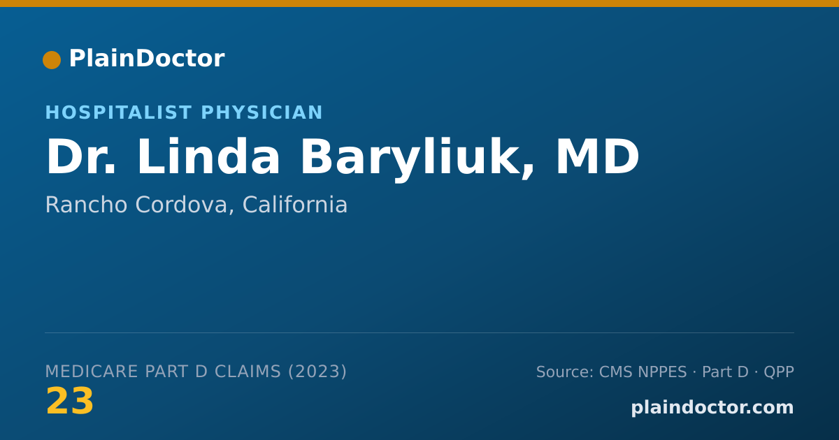 Shareable card for Linda Baryliuk, MD - Hospitalist Physician, Rancho Cordova, CA