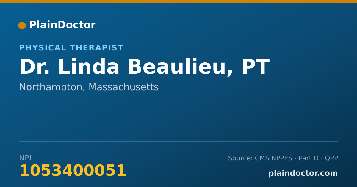 Shareable card for Linda Beaulieu, PT - Physical Therapist, Northampton, MA