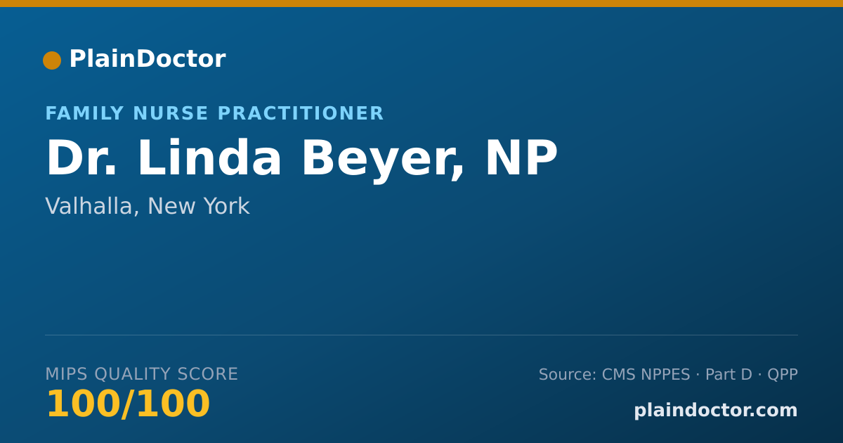 Shareable card for Linda Beyer, NP - Family Nurse Practitioner, Valhalla, NY
