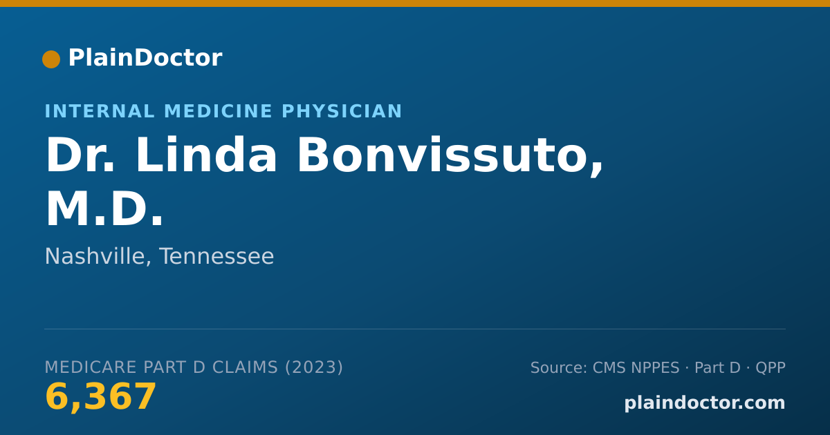 Shareable card for Linda Bonvissuto, M.D. - Internal Medicine Physician, Nashville, TN