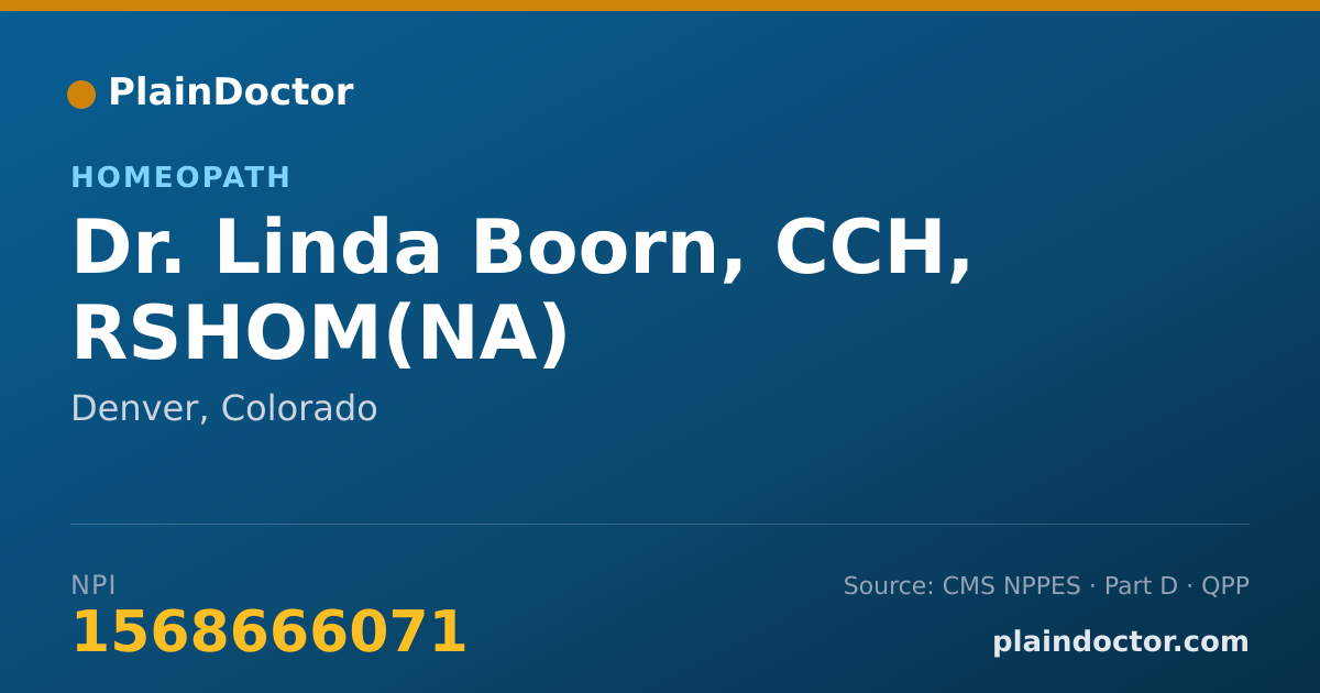 Shareable card for Linda Boorn, CCH, RSHOM(NA) - Homeopath, Denver, CO