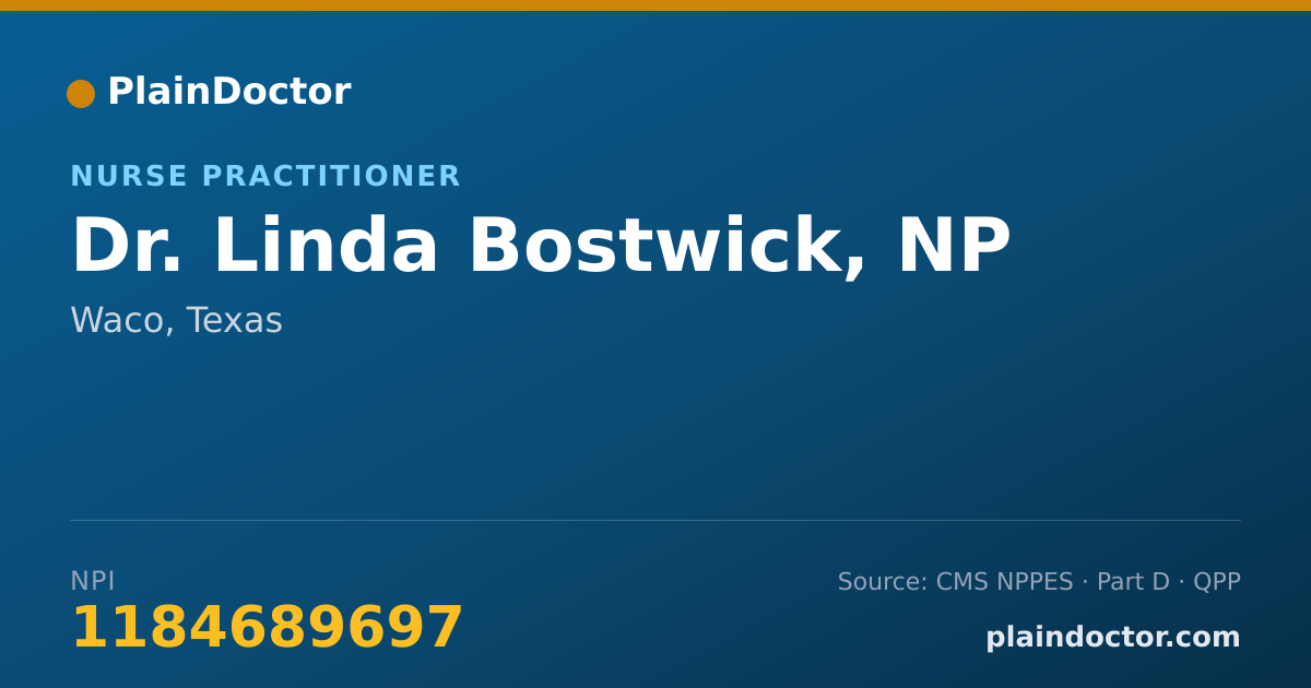 Shareable card for Linda Bostwick, NP - Nurse Practitioner, Waco, TX
