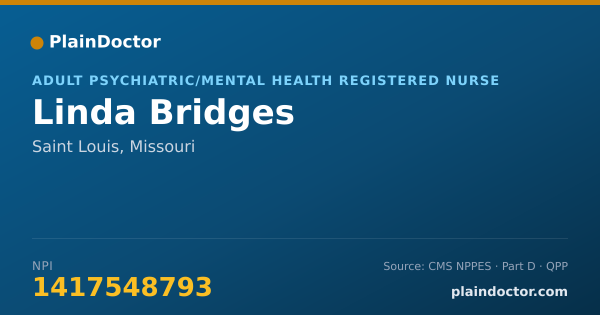 Shareable card for Linda Bridges - Adult Psychiatric/Mental Health Registered Nurse, Saint Louis, MO