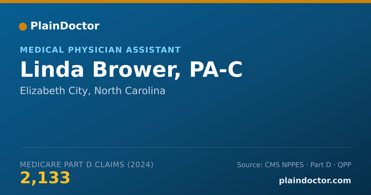 Shareable card for Linda Brower, PA-C - Medical Physician Assistant, Elizabeth City, NC