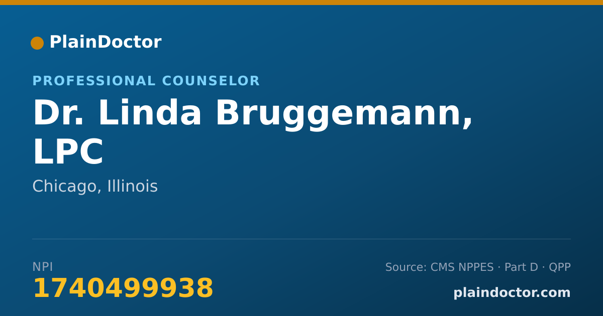 Shareable card for Linda Bruggemann, LPC - Professional Counselor, Chicago, IL