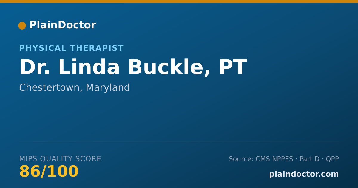 Shareable card for Linda Buckle, PT - Physical Therapist, Chestertown, MD