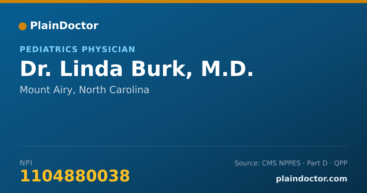 Shareable card for Linda Burk, M.D. - Pediatrics Physician, Mount Airy, NC