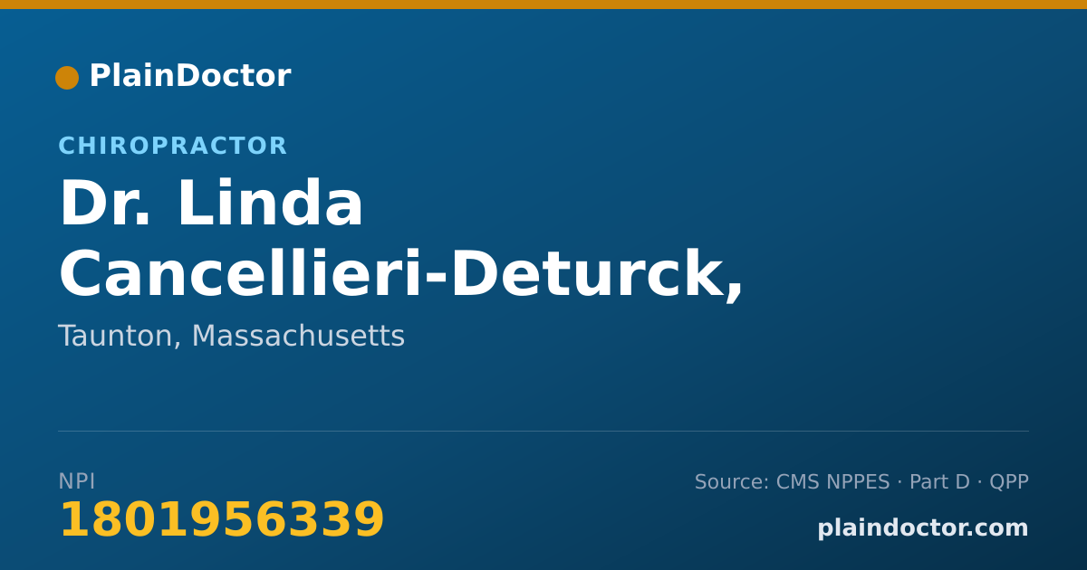 Shareable card for Linda Cancellieri-Deturck, D.C. - Chiropractor, Taunton, MA