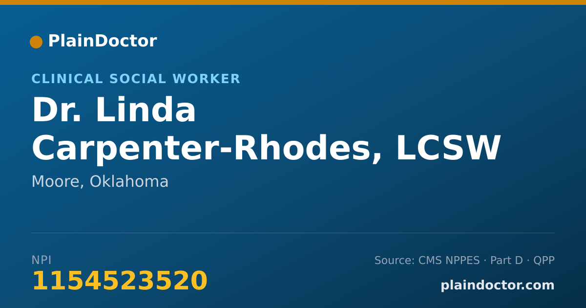 Shareable card for Linda Carpenter-Rhodes, LCSW - Clinical Social Worker, Moore, OK