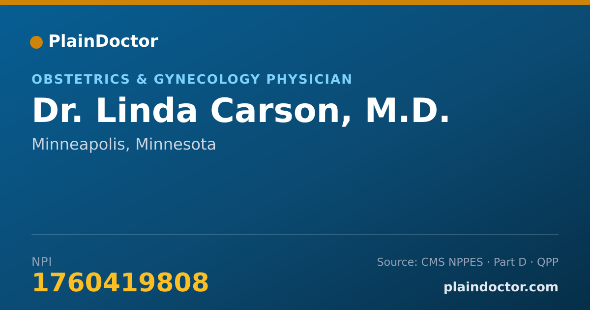 Shareable card for Linda Carson, M.D. - Obstetrics & Gynecology Physician, Minneapolis, MN