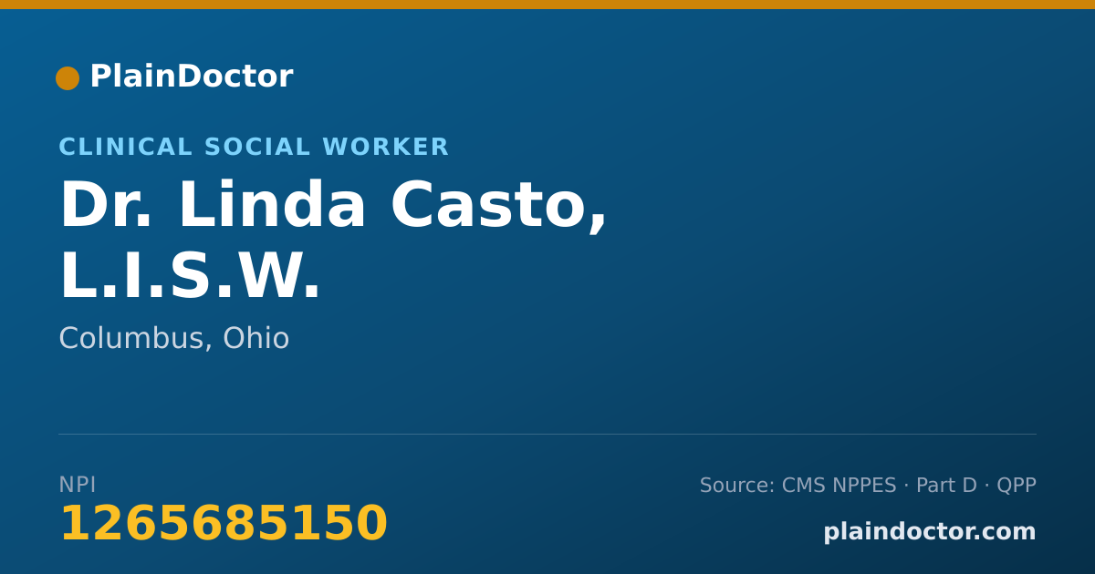 Shareable card for Linda Casto, L.I.S.W. - Clinical Social Worker, Columbus, OH