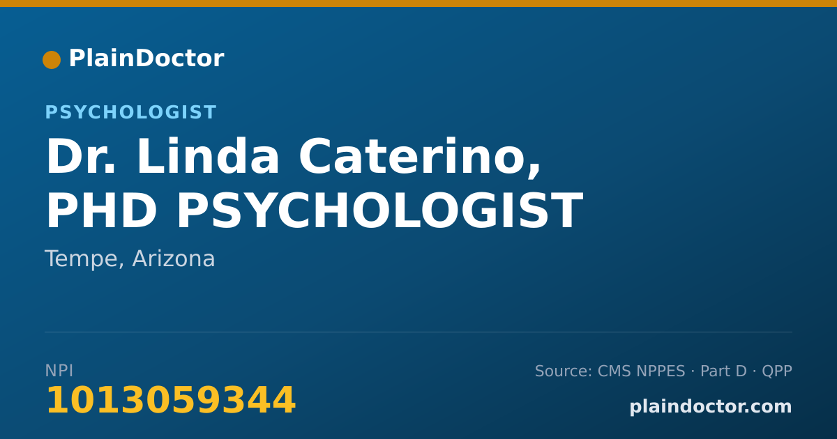 Shareable card for Linda Caterino, PHD PSYCHOLOGIST - Psychologist, Tempe, AZ