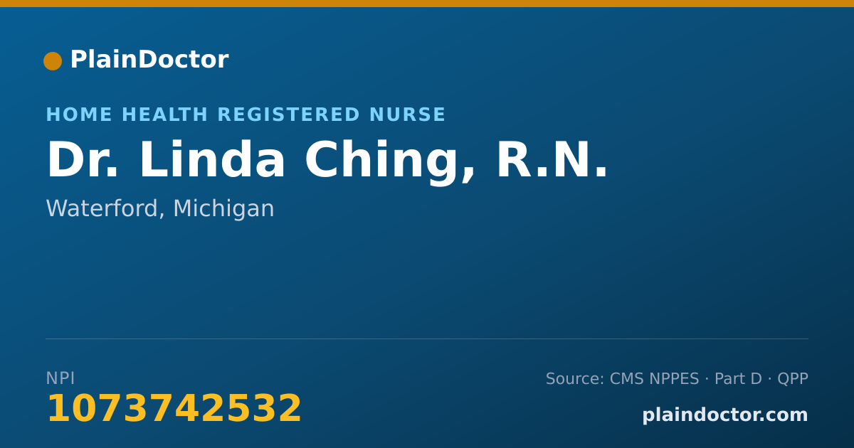 Shareable card for Linda Ching, R.N. - Home Health Registered Nurse, Waterford, MI