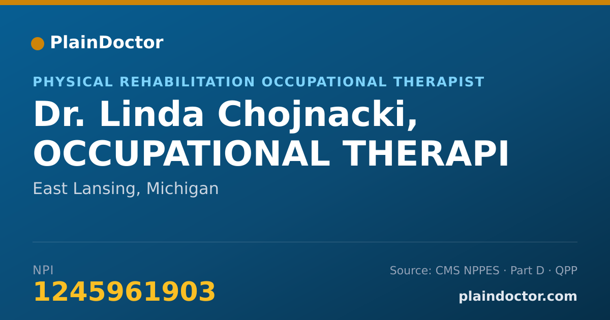 Shareable card for Linda Chojnacki, OCCUPATIONAL THERAPI - Physical Rehabilitation Occupational Therapist, East Lansing, MI
