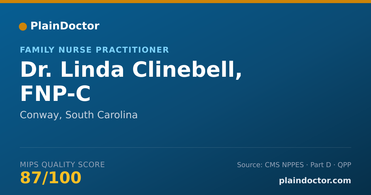 Shareable card for Linda Clinebell, FNP-C - Family Nurse Practitioner, Conway, SC