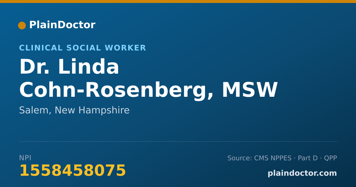 Shareable card for Linda Cohn-Rosenberg, MSW - Clinical Social Worker, Salem, NH