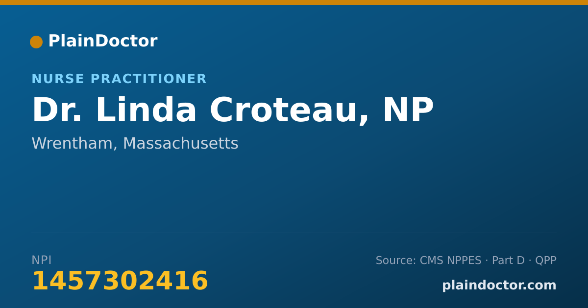 Shareable card for Linda Croteau, NP - Nurse Practitioner, Wrentham, MA