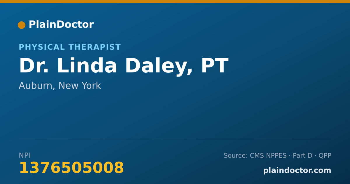 Shareable card for Linda Daley, PT - Physical Therapist, Auburn, NY