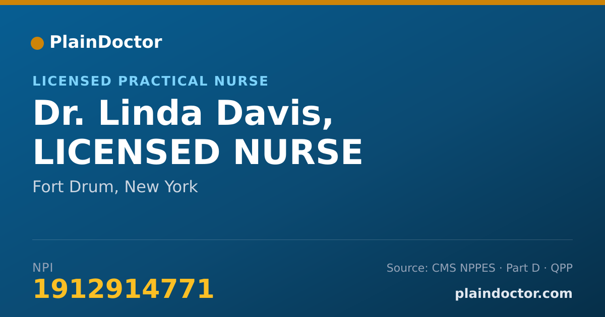 Shareable card for Linda Davis, LICENSED NURSE - Licensed Practical Nurse, Fort Drum, NY