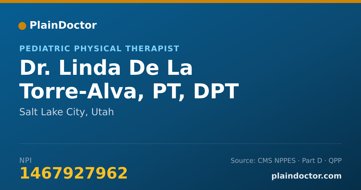 Shareable card for Linda De La Torre-Alva, PT, DPT - Pediatric Physical Therapist, Salt Lake City, UT