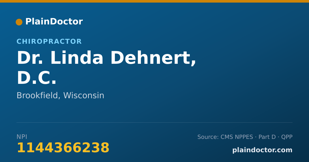 Shareable card for Linda Dehnert, D.C. - Chiropractor, Brookfield, WI