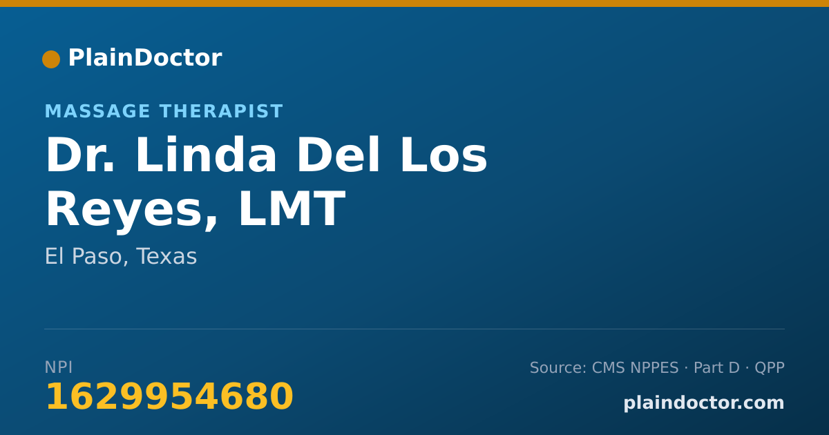 Shareable card for Linda Del Los Reyes, LMT - Massage Therapist, El Paso, TX