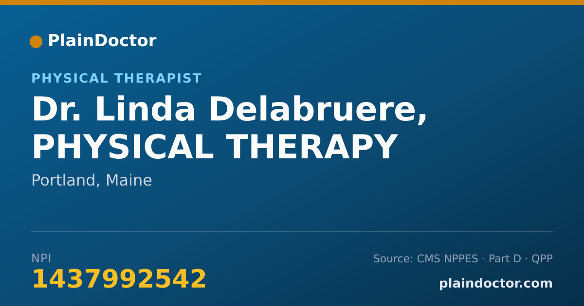 Shareable card for Linda Delabruere, PHYSICAL THERAPY - Physical Therapist, Portland, ME
