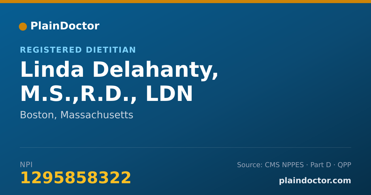 Shareable card for Linda Delahanty, M.S.,R.D., LDN - Registered Dietitian, Boston, MA