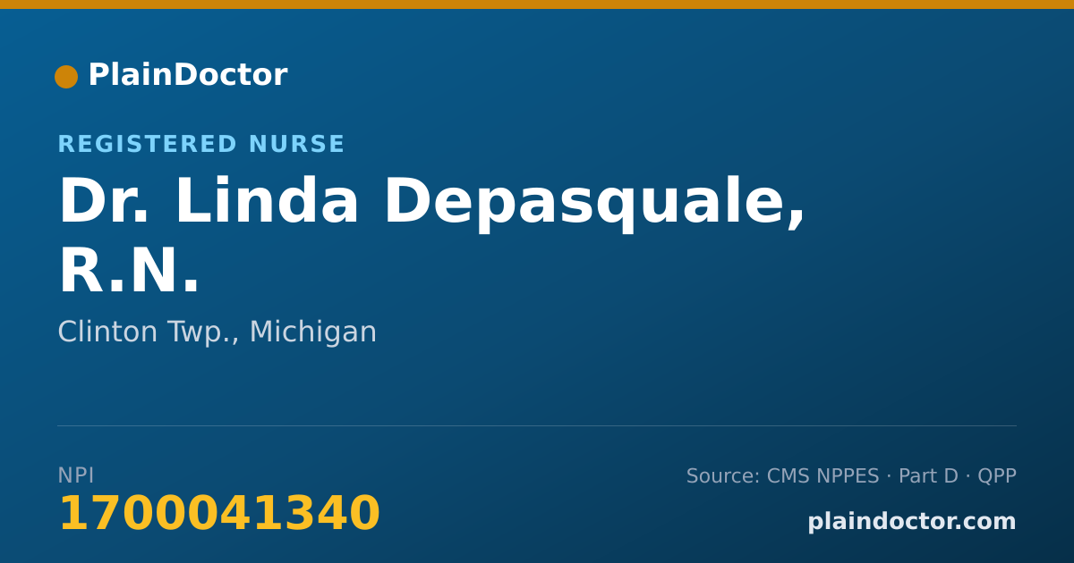 Shareable card for Linda Depasquale, R.N. - Registered Nurse, Clinton Twp., MI