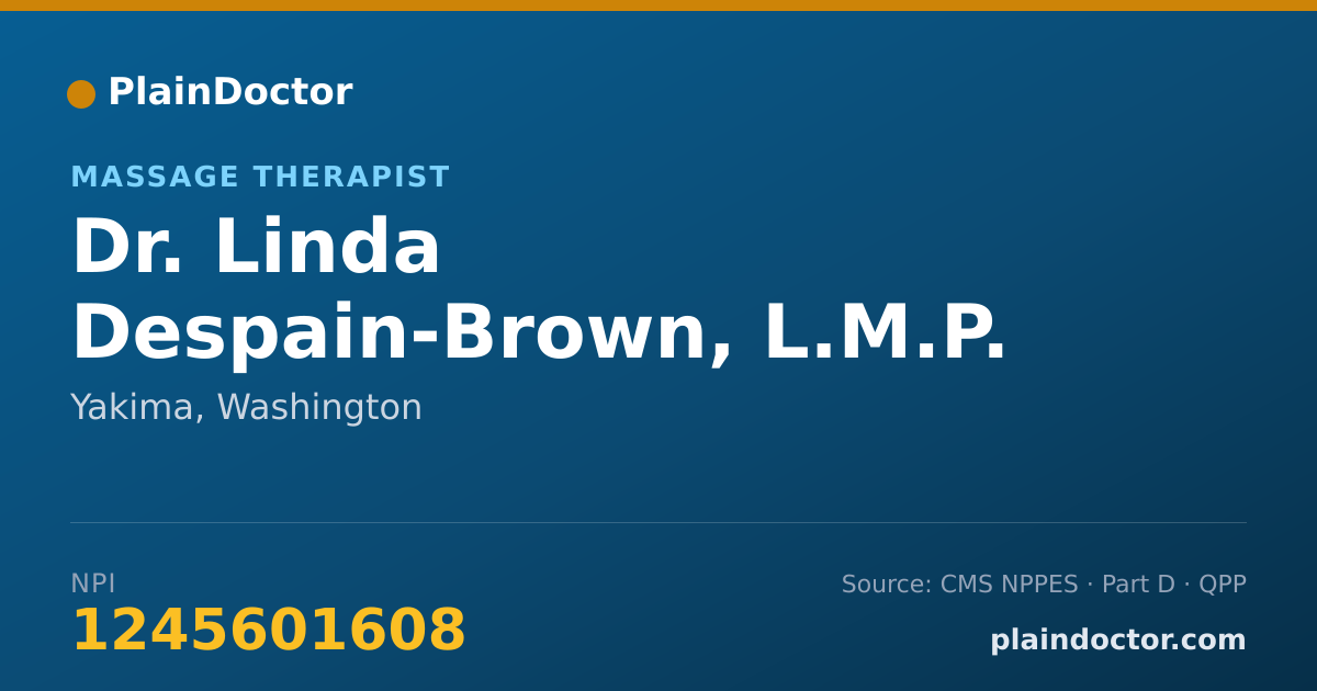 Shareable card for Linda Despain-Brown, L.M.P. - Massage Therapist, Yakima, WA