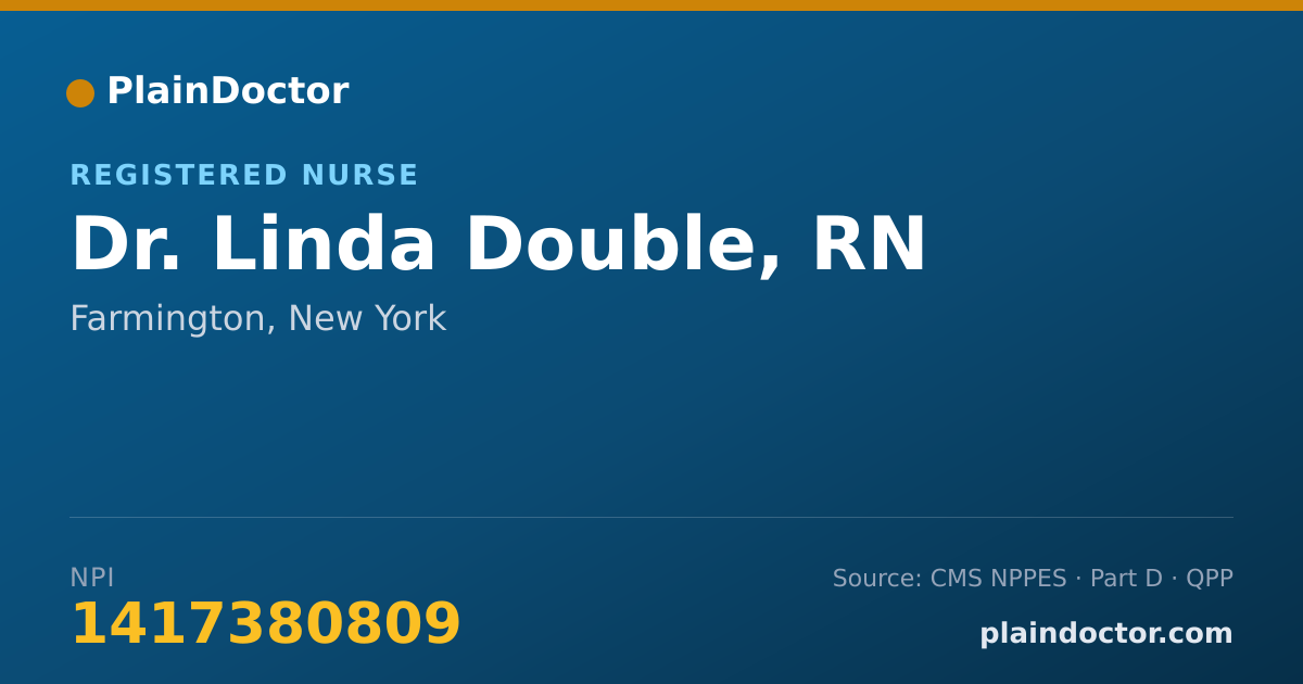 Shareable card for Linda Double, RN - Registered Nurse, Farmington, NY