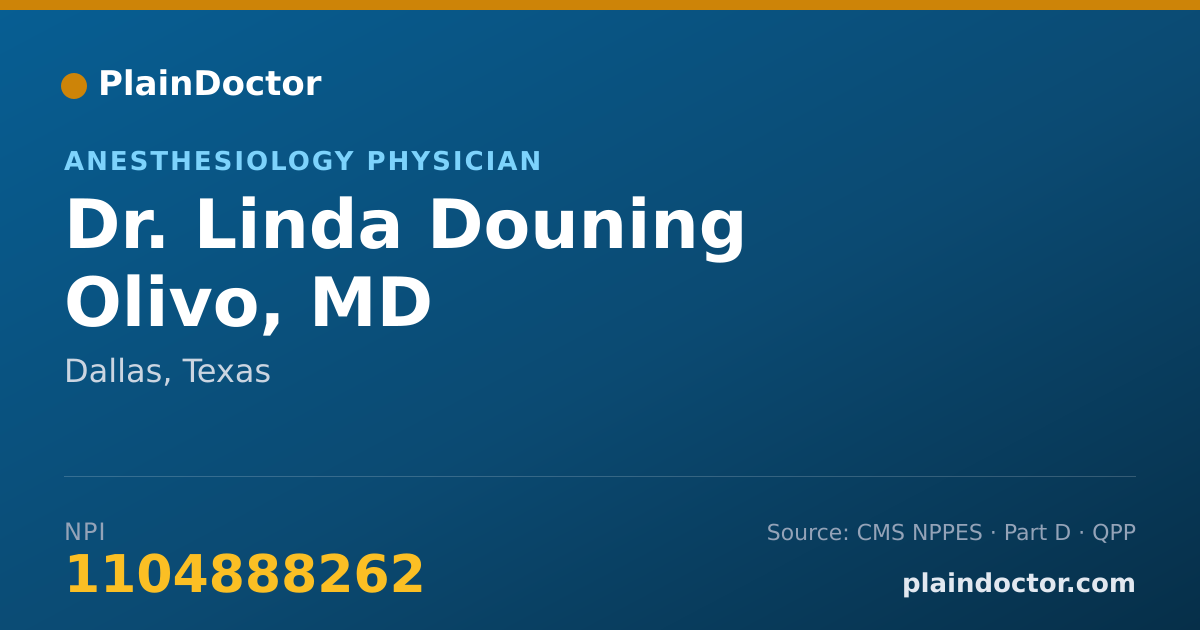 Shareable card for Linda Douning Olivo, MD - Anesthesiology Physician, Dallas, TX