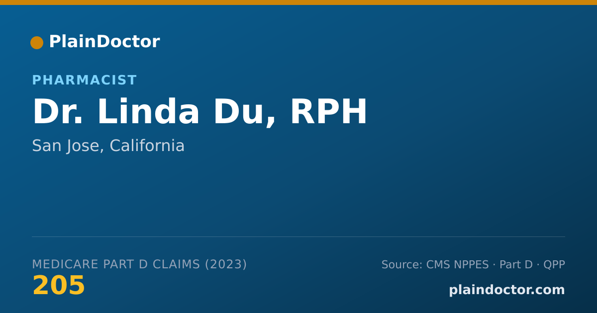 Shareable card for Linda Du, RPH - Pharmacist, San Jose, CA