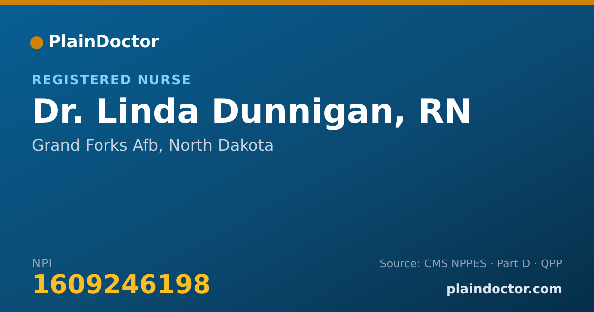 Shareable card for Linda Dunnigan, RN - Registered Nurse, Grand Forks Afb, ND