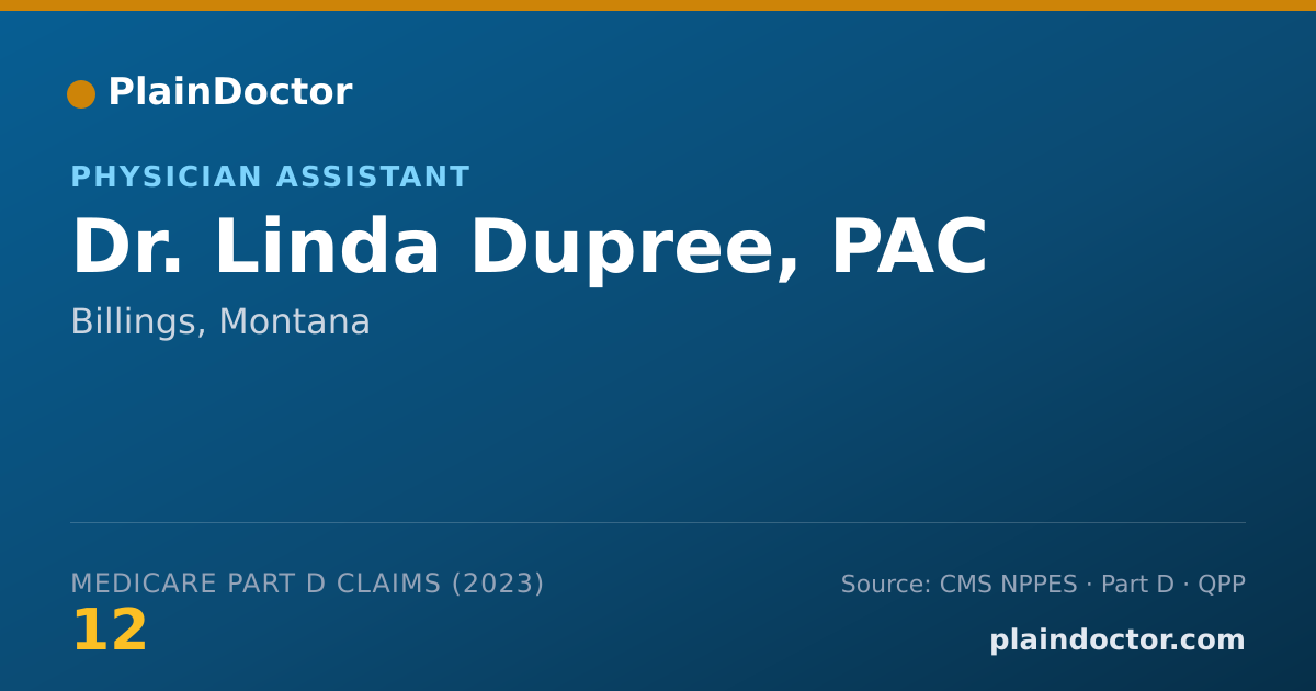 Shareable card for Linda Dupree, PAC - Physician Assistant, Billings, MT